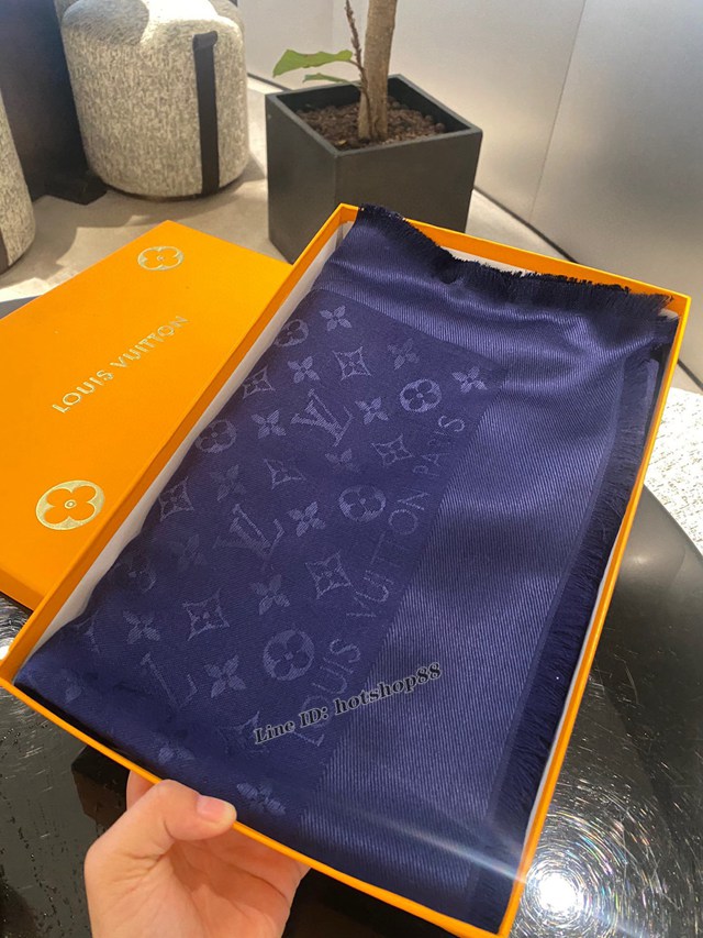 LV專櫃新品路易威登暗紋提花Monogram圖案時尚大方巾 mmyj1587